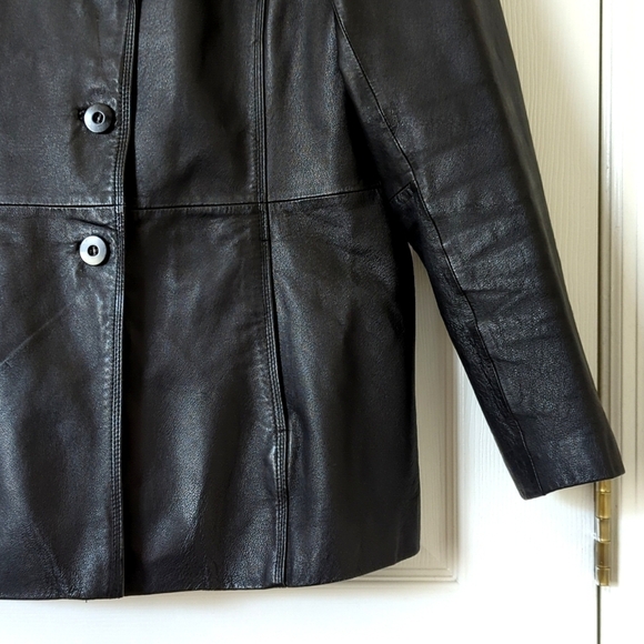 Worthington 90's Vintage Classic Genuine Leather Jacket Black Large - Picture 9 of 12